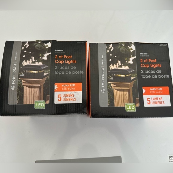 2 Portfolio Landscape Post Cap LED Lights - 5 Lumen Black Finish-Fits 4”or6”-NIB - Picture 2 of 3